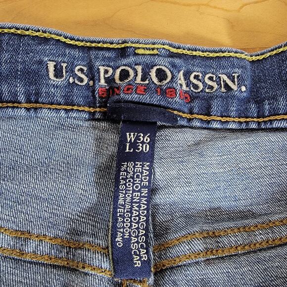 US Polo Assn Jeans Mens 36x30 Blue Denim Straight Leg Classic Fit 98826 - Picture 4 of 9